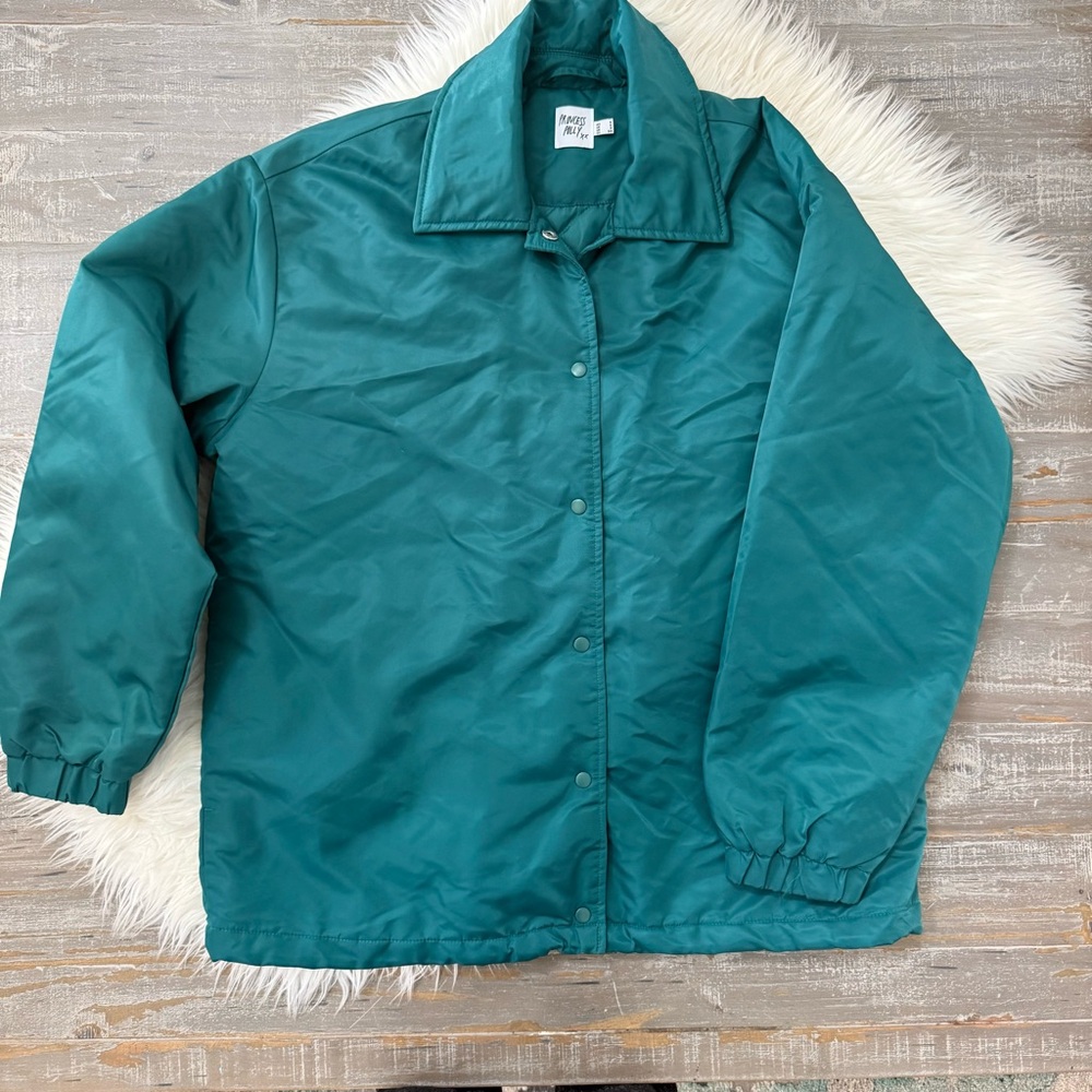 Princess Polly Netherlee Bomber Jacket Green - Picture 3 of 3